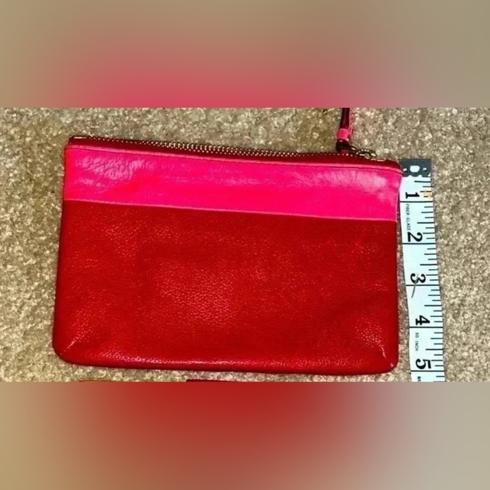 Red Leather Fossil Clutch Bag Like New - Picture 7 of 12